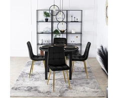 Mebel Elite Minkšta kėdė YORK, aksominė, 43 × 52 × 90,5 cm, juoda