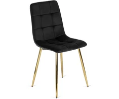 Mebel Elite Minkšta kėdė YORK, aksominė, 43 × 52 × 90,5 cm, juoda