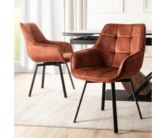 Mebel Elite Pasukama kėdė su porankiais, 360°, 57 × 57 × 90 cm, rūdžių spalvos