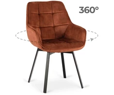 Mebel Elite Pasukama kėdė su porankiais, 360°, 57 × 57 × 90 cm, rūdžių spalvos