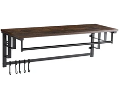 Mebel Elite Prieškambario kabykla su lentyna ir 5 kabliukais, 80 cm, rustikinio ąžuolo ir juoda