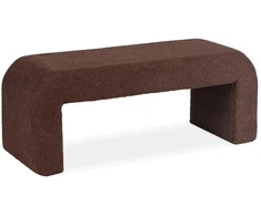 Sofa Mebel Elite Pufas MEBELELITE DELINO, buklė audinys, 122 × 45 × 48,5 cm, rudas
