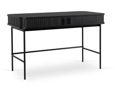 TV staliukas Mebel Elite Rašomasis stalas su rievėtu dizainu, 120 × 60 cm, juodas