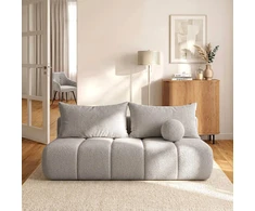 Mebel Elite Sofa-lova SARIA, 207 × 86 × 91 cm, pilka