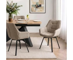 Mebel Elite Sukamoji kėdė su porankiais, 57 × 57 × 90 cm, smėlio spalvos