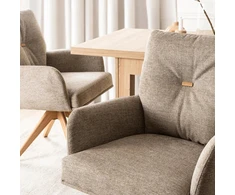 Fotelis Mebel Elite Sukamoji kėdė su porankiais, 47 × 47 × 50 cm, ruda