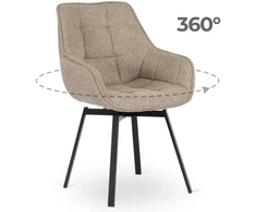 Mebel Elite Sukamoji kėdė su porankiais, 57 × 57 × 90 cm, smėlio spalvos