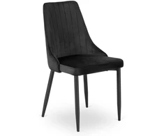 Mebel Elite Veliūrinė kėdė BARI, 50 × 50 × 90 cm, juoda