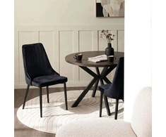 Mebel Elite Veliūrinė kėdė BARI, 50 × 50 × 90 cm, juoda