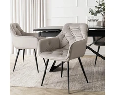 Mebel Elite Veliūrinė kėdė MODESTO su porankiais, pilka