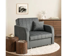 Mebel Elite Vienvietis fotelis-lova, miegamoji vieta 195 × 82 cm, pilkas