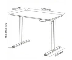 Spacetronik Elektrinis rašomasis stalas su aukščio reguliavimu, 120 × 60 cm, mėtų spalvos