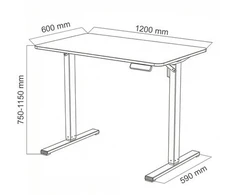 Spacetronik Elektrinis rašomasis stalas su aukščio reguliavimu, 120 × 60 cm, mėtų spalvos
