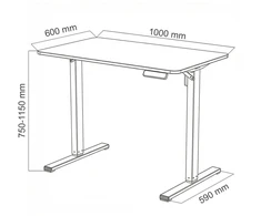 Spacetronik Elektrinis reguliuojamo aukščio rašomasis stalas, 100 × 60 cm, juodas