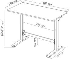 Spacetronik Pneumatiškai reguliuojamas rašomasis stalas, 80 × 50 cm, baltas