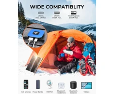 BigBlue saulės telefono įkroviklis 25 W, su USB-A ir USB-C, atsparus vandeniui IP68, sulankstomas