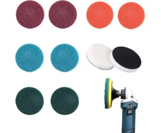 10 valymo padėkliukų šepetėlių rinkinys, suderinamas su bosch home and garden akumuliatoriniu valymo šepečiu universal brush (2 x mikropluošto padėkliukai, 2 x virtuvės padėkliukai, 2 x putų padėkliukai, 2 x didelio našumo padėkliukai, 2 x