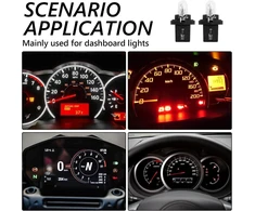 10 vnt. Dc 12v 1.2w T5 tiesioginio jungimo indikatoriaus lemputė centrinio valdymo prietaisų skydelio lemputė automobiliui motociklui vidaus greičio matuoklio lemputė geltona