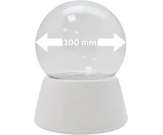 100 mm "pasidaryk pats" sniego gaublys | rankdarbių sniego gaublys | baltas pagrindas su stikliniu rutuliu muzikos dėžutės rankdarbių sniego gaublio montavimui | 40045