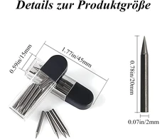 100 vnt. 2b Kompaso pieštuko švinelių, 2 mm skersmens