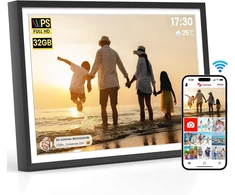 10.1 colio skaitmeninis nuotraukų rėmelis Wlan su 32 Gb atmintimi, Hd 1280 x 800 Ips jutiklinis ekranas su automatiniu pasukimu, elektroninis nuotraukų rėmelis, skirtas lengvai dalintis nuotraukomis ir vaizdo įrašais per Frame
