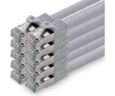 1.0m - pilka - Cat.7 - tinklo kabelis patchcable lancable ethernet (komplektas) - 10gbase-t - 10000 mbps - Cat7 S-ftp dvigubai ekranuotas Pimf 600mhz
