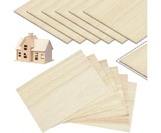 12 medinių rašto lentų rinkinys, 200 x 100 x 1 mm kvadratinės lengvos plonos paulownia medienos lentelės, tinkamos "pasidaryk pats" medžio rašto amatų modeliams