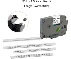 12 x Cartridgeify etikečių juostelės, skirtos pakeisti Brother P-touch juosteles Tz Tze (12 mm x 8 m), spalvotos juostelės Ptouch etikečių spausdintuvui Pt-d210 Pt-d220 Pt-d200 Pt-h110 Pt-d400 H100lb H100lb