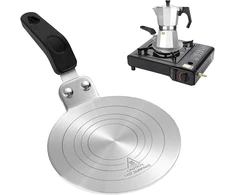 13 cm indukcinė adapterio plokštė indukcinėms kaitlentėms, moka indukcinė kaitlentės adapteris su šilumos izoliacijos rankena, moka puodams / dujinėms / indukcinėms kaitlentėms