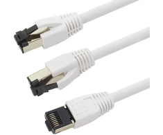 1attack.de 0.25 m Cat 8 tinklo kabelis Cat8 baltas - 1 vnt. Cat.8 Lan 2000 Mhz 40 Gbit/s 40gbase-t Poe+ Patch kabelis Ethernet kabelis Lszh - 1 x 0.25 m baltas
