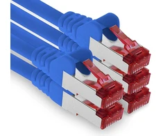 1attack.de 10m - cat6 lan ethernet kabelis patch network cat 6 1000 mbit/s rj45 kištukas internetas tv kompiuteriui switch žaidimams ir t.t. - mėlynas - 5 vnt.