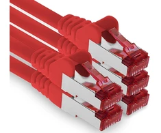 1attack.de 3m - Cat6 Lan Ethernet tinklo kabelis Patch Cat 6 1000 Mbit/s Rj45 kištukas internetui Tv kompiuteriui, jungikliui, žaidimams ir t.t. - raudonas - 5 vnt.
