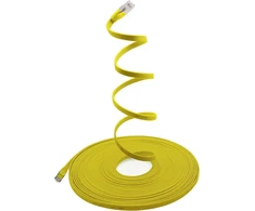 1attack.de 5 m - geltonas - 1 vnt. cat.7 gigabit ethernet lan plokščias juostinis kabelis (rj45) tinklo kabelis neapdorotas kabelis (10 gbit/s) instaliacinis kabelis plonas suderinamas su cat.5 - cat.5e - cat.6