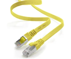 1attack.de 5 m - geltonas - 1 vnt. cat.7 gigabit ethernet lan plokščias juostinis kabelis (rj45) tinklo kabelis neapdorotas kabelis (10 gbit/s) instaliacinis kabelis plonas suderinamas su cat.5 - cat.5e - cat.6