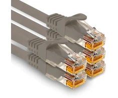1attack.de - 5 X 2.0m Cat7 Ethernet kabelis 10 Gb/s Lan tinklo jungiklis pilkas