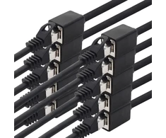 1attack.de 618302 Cat7 Cat.7 ilgintuvas - 1m - ethernet kabelis Lankabel tinklo kabelis 10 Gb/s (rj45) Cat6a kištukinis lizdas 10 vienetų - juodas