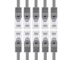 1Attackde Cat7 tinklo kabelis Sftp Patch kabelis Raw kabelis 10 Gb/s 500 Mhz Surinktas su 2 Rj45 jungtimis Cat 6a 1 m Pilkas Pakuotė iš 10