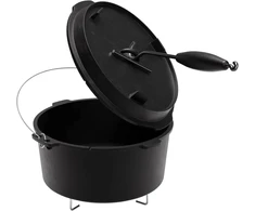 2-in-1 olandiška orkaitė, 4,2 litrai, keptuvė iš ketaus, troškinimo puodas, bbq, paruošta naudojimui