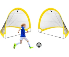 2 sulankstomų futbolo vartų rinkinys vaikams su nešiojimo krepšiu, futbolo vartai, greitas surinkimas, skirtas sodui, parkui, paplūdimiui, sulankstomi, nešiojami, skirti vaikams ir suaugusiems