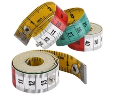 2 vnt. siuvėjo matavimo juosta, kūno matavimo juosta, spalvota dvipusė siuvimo matavimo juosta 150 cm 60 colių, siuvėjo matavimo juosta, matavimo juosta su sagute, siuvėjams, amatininkams ir kūno matavimams