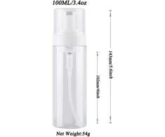 2 x 100ml Putojantis Dozatorius su Pompa, Skaidrus Plastikinis
