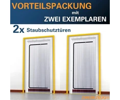 2 x Durų apsauga nuo dulkių su užtrauktuku 1,2x2m
