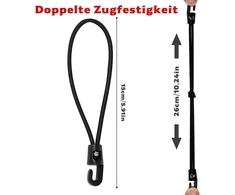 20 tamprių elastinių dirželių su kabliukais, 15 cm, trumpas tempiklis su kabliukais, 15 cm, brezentinis įtempiklis, guminis įtempiklis su kabliukais kempingo priekabos brezentui, palapinės baseino uždangalui