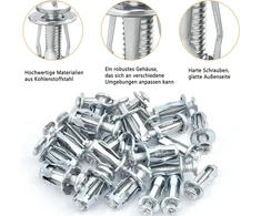 20 tvirtinimo elementų rinkinys, ertmių tvirtinimas M4 x 20, metalinis inkaras ertmėms, kaiščių rinkinys ertmėms su montavimo replėmis, tvirti sieniniai inkarai plonoms sienoms, tuščiavidurėms durims, geležies lakštams