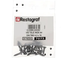 20 x A4 nerūdijančio plieno kupolo formos "pozi" sriegikliai 4.2mm x 16mm Din 7983