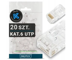 20x Rj45 8p8c utp cat.6 universalūs kištukai Digitus