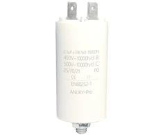 2.5µf 450v Amp kondensatoriaus variklio paleidimo kondensatorius, Xywsh Cbb60 kištukinis darbinis kondensatorius M8 su veržlės sandarikliu (2.5 Μf)