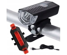2x akumuliatorinis led dviračio žibintų komplektas priekinis ir galinis usb led priekis galas