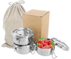 3 dalių nerūdijančio plieno priešpiečių dėžutė suaugusiems, maisto konteineris, nepralaidi priešpiečių dėžutė su laikymo krepšiu, maisto ruošimo dėžutės, užkandžių dėžutė, duonos dėžutė, mažos vaikiškos talpyklos, tinkamos užkandžiams, vaisiams, dribsniam