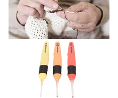 3 dalių švytinčių nėrimo vąšelių rinkinys, 2,5 mm, 3,0 mm, 3,5 mm Craft Yarn, nėrimo vąšeliai mezgimui ir rankdarbiams